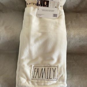 Rae Dunn White Family Throw - NWT - Dimensions: 50” x 60”